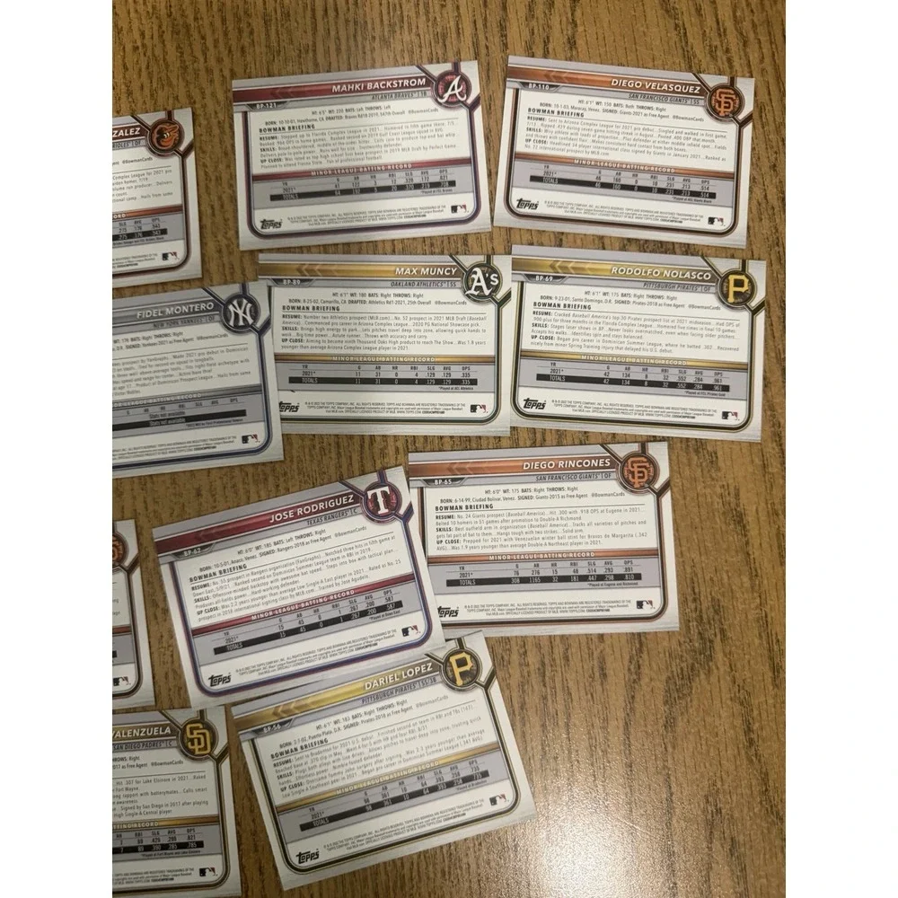 Topps 2022 MLB baseball cards BP Random‎ lot of 17 (D)